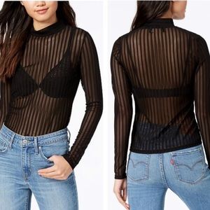 REVOLVE MINKPINK Sheer Striped Mesh Long Sleeve